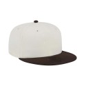 Men's White, Brown Fitted Hat