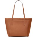 Women's Cross Hatch Leather Top-Zip Slim Tote