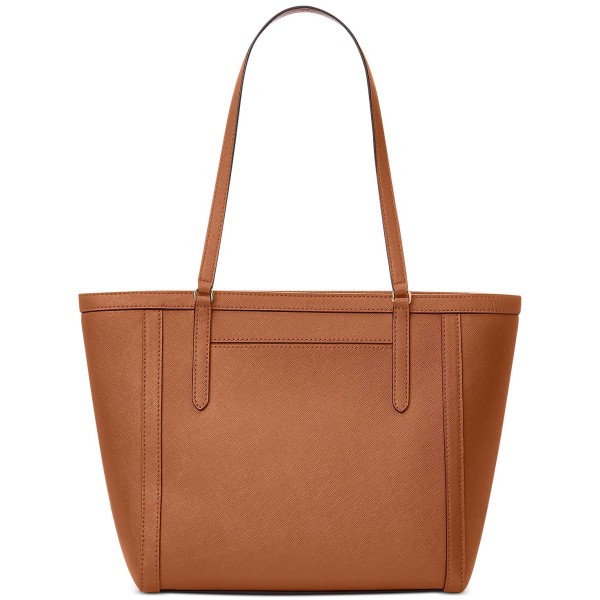 Women's Cross Hatch Leather Top-Zip Slim Tote