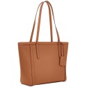 Women's Cross Hatch Leather Top-Zip Slim Tote