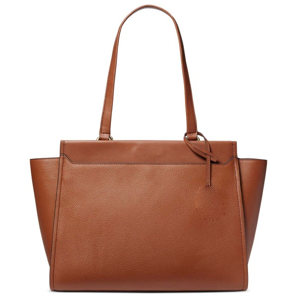 Large Leather Top Zip Tote