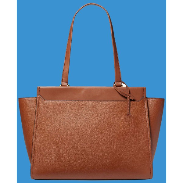 Large Leather Top Zip Tote