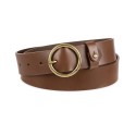 Women's Circular Center Bar Buckle Leather Belt