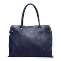 Women's Genuine Leather Stud Satchel Bag