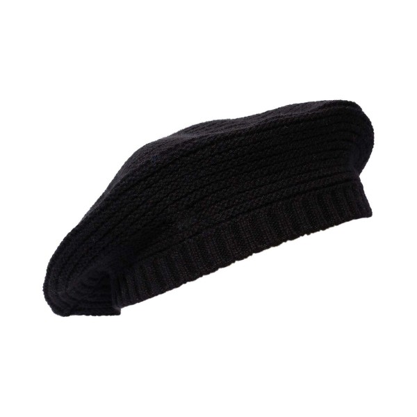 Women's Monogrammed Ribbed Knit Beret