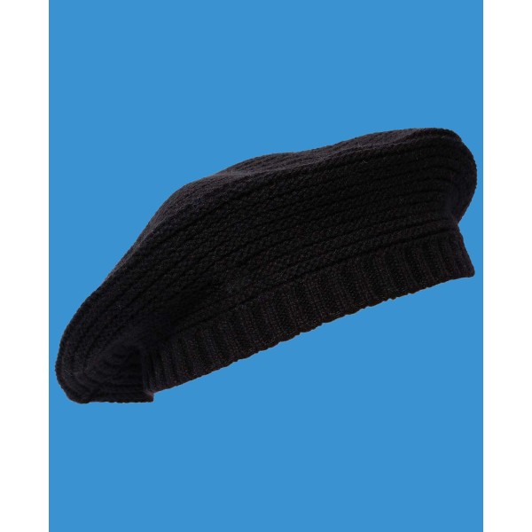 Women's Monogrammed Ribbed Knit Beret