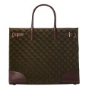 Quilted Suede Tote Bag