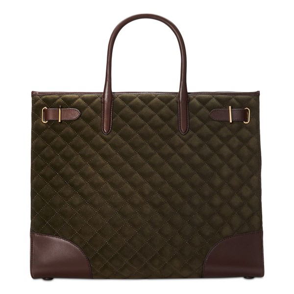 Quilted Suede Tote Bag