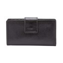 Tabbed Leather Clutch Wallet