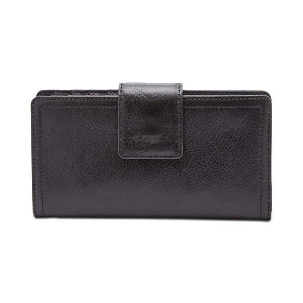 Tabbed Leather Clutch Wallet