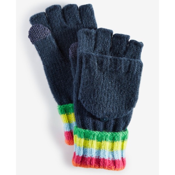 Women's Striped Ribbed Pop Top Gloves