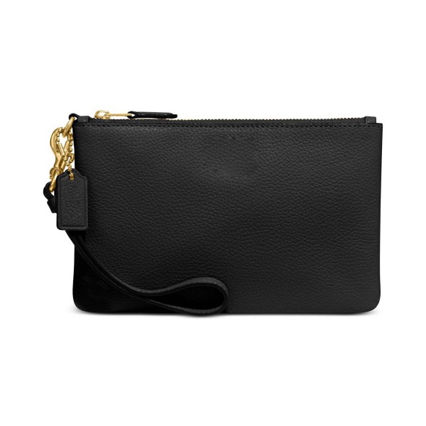 Boxed Polished Pebble Leather Small Zip-Top Wristlet