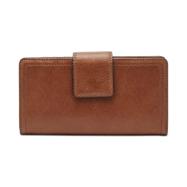 Leather Tab Clutch Wallet